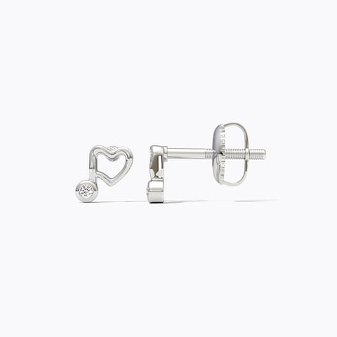 Musical Hearts 925 Silver Diamond Earrings Musical Hearts 925 Silver Diamond Earrings