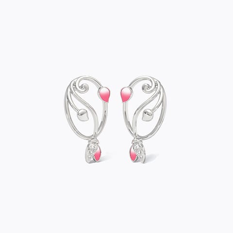 Lotus Bloom 925 Silver Diamond Earrings Lotus Bloom 925 Silver Diamond Earrings