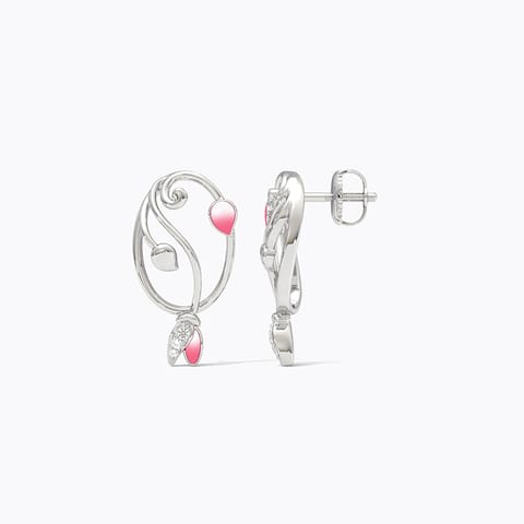 Lotus Bloom 925 Silver Diamond Earrings Lotus Bloom 925 Silver Diamond Earrings