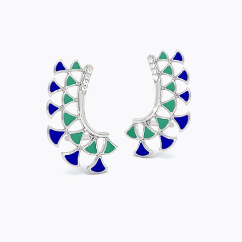Bellatrix 925 Silver Diamond Ear Cuffs Bellatrix 925 Silver Diamond Ear Cuffs