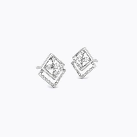 Pollux 925 Silver Diamond Stud Earrings