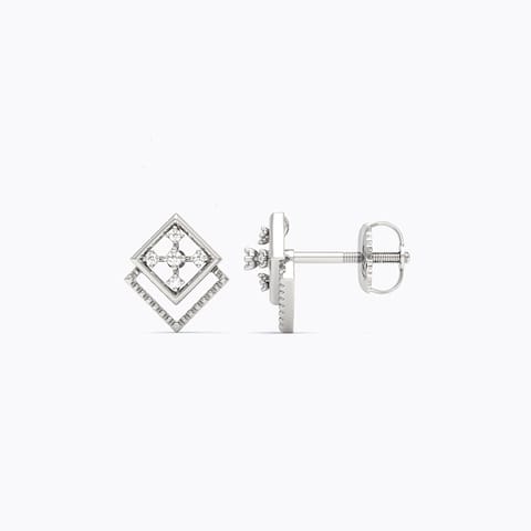 Pollux 925 Silver Diamond Stud Earrings