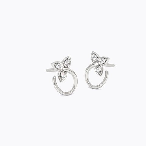 Shiny Ursa 925 Silver Diamond Stud Earrings