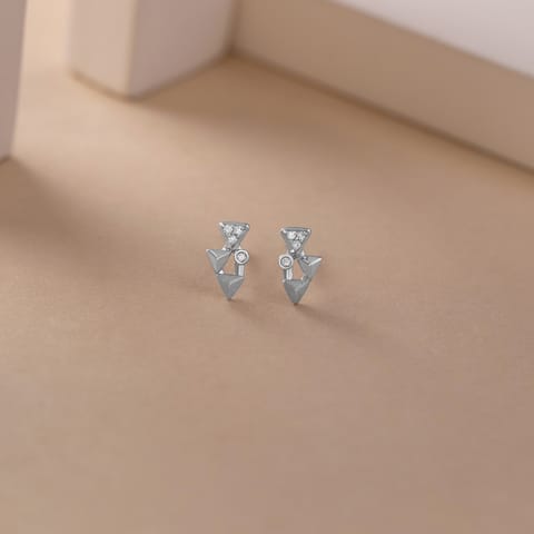 Luminous Wings 925 Silver Diamond Earrings