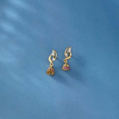 Eclipse Loop Gold Plated 925 Silver Diamond Earrings