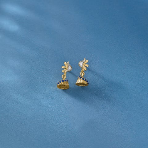 Flora Dew Gold Plated 925 Silver Diamond Earrings