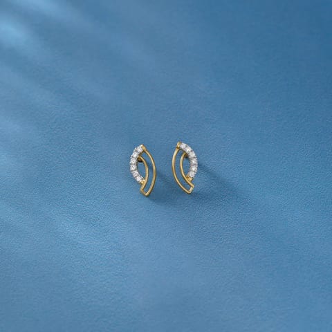 Infinite Loop Gold Plated 925 Silver Diamond Earrings