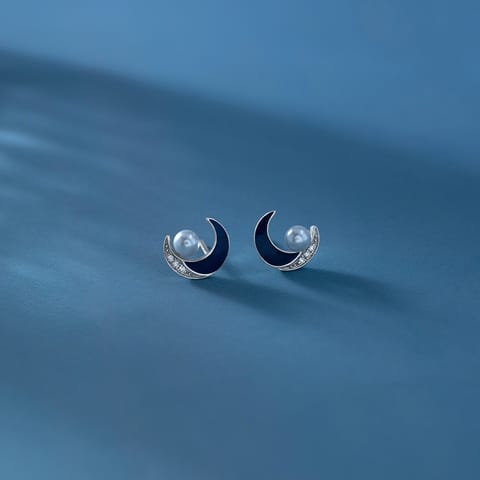 Luminous Lunar 925 Silver Diamond Earrings Luminous Lunar 925 Silver Diamond Earrings
