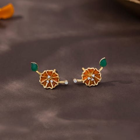 Radiant Marigold 925 Silver Diamond Earrings Radiant Marigold 925 Silver Diamond Earrings