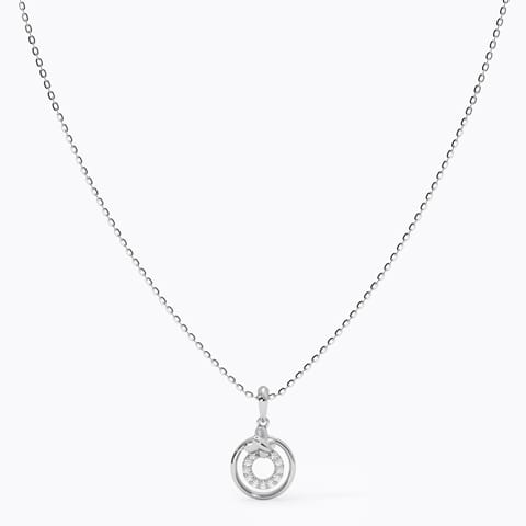 Never give up Diamond Necklace in 925 Silver