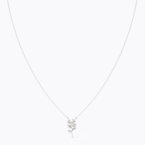 Bloomy 925 Silver Diamond Pendant Necklace