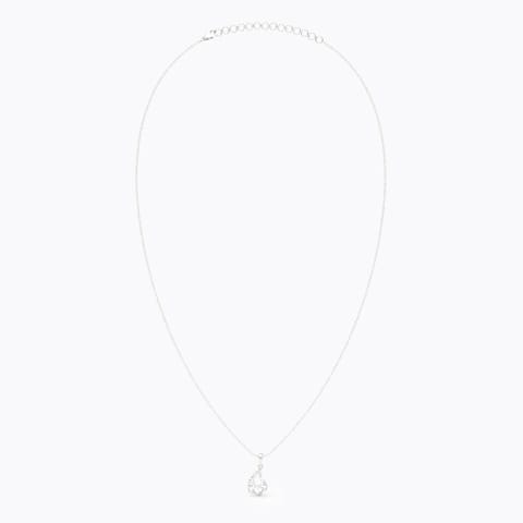 Drop 925 Silver Diamond Pendant Earrings