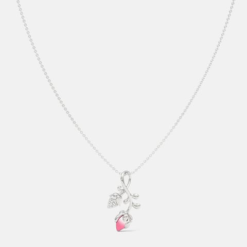Lotus Aura 925 Silver Diamond Necklace Lotus Aura 925 Silver Diamond Necklace
