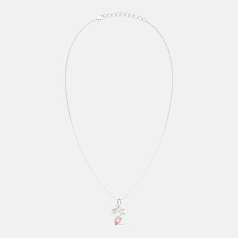 Lotus Aura 925 Silver Diamond Necklace Lotus Aura 925 Silver Diamond Necklace