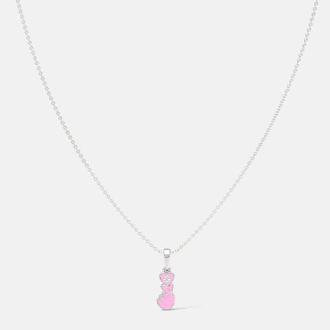 Finger Heart 925 Silver Diamond Necklace Finger Heart 925 Silver Diamond Necklace