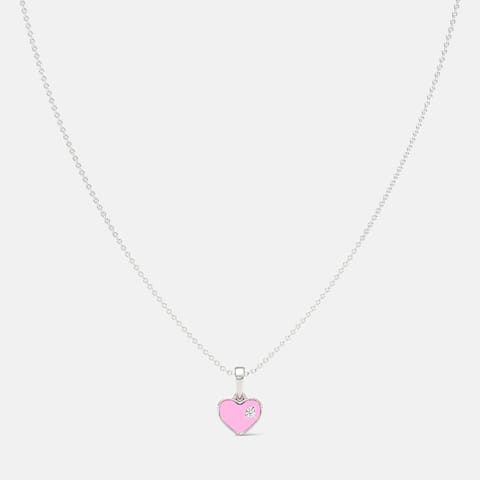 Purple Heart 925 Silver Diamond Necklace Purple Heart 925 Silver Diamond Necklace
