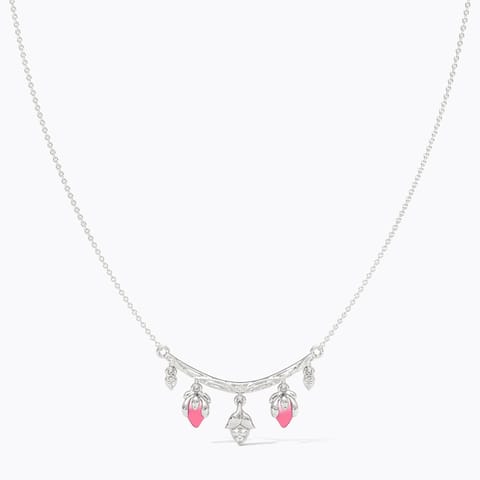 Lotus Radiance 925 Silver Diamond Necklace Lotus Radiance 925 Silver Diamond Necklace