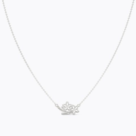 Flower Power 925 Silver Diamond Necklace Flower Power 925 Silver Diamond Necklace