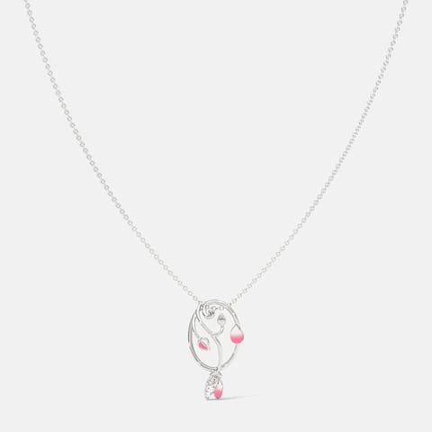 Lotus Bloom 925 Silver Diamond Necklace Lotus Bloom 925 Silver Diamond Necklace