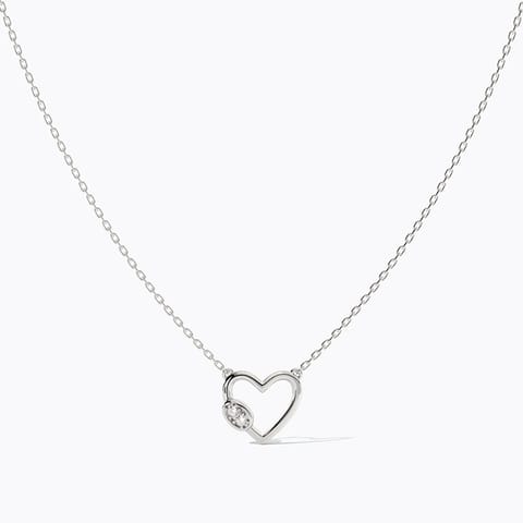 Heartbound Gold Plated 925 Silver Diamond Necklace Heartbound Gold Plated 925 Silver Diamond Necklace