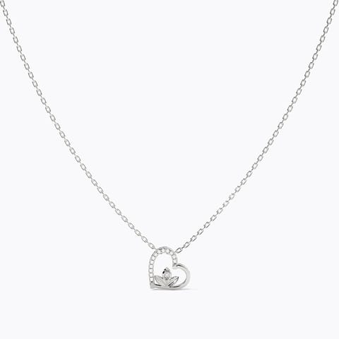 Floraheart Gold Plated 925 Silver Diamond Necklace