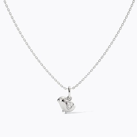 Cordate Gold Plated 925 Silver Diamond Necklace Cordate Gold Plated 925 Silver Diamond Necklace
