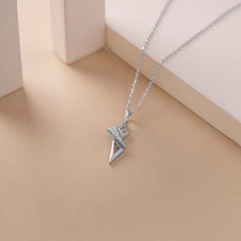 Crystal Cluster 925 Silver Diamond Necklace Crystal Cluster 925 Silver Diamond Necklace