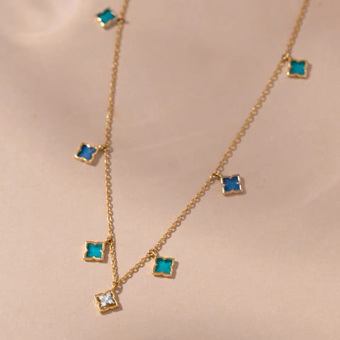 Jharoka Opulence Gold Plated 925 Silver Diamond Necklace Jharoka Opulence Gold Plated 925 Silver Diamond Necklace