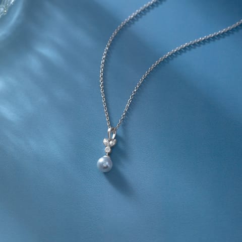 Crystalline Pearl 925 Silver Diamond Necklace Crystalline Pearl 925 Silver Diamond Necklace