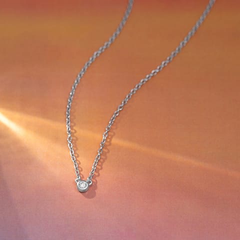 Quiet Trail 925 Silver Diamond Necklace Quiet Trail 925 Silver Diamond Necklace