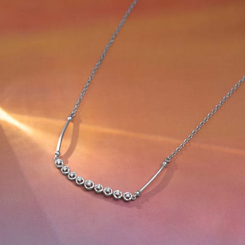 Fond Cluster 925 Silver Diamond Necklace Fond Cluster 925 Silver Diamond Necklace