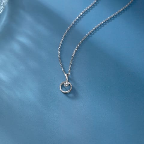 Serene Orbit 925 Silver Diamond Necklace Serene Orbit 925 Silver Diamond Necklace
