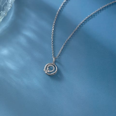 Inseparable Looped 925 Silver Diamond Necklace Inseparable Looped 925 Silver Diamond Necklace