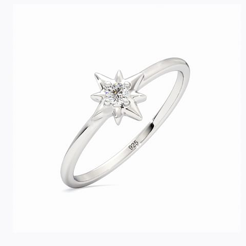 Competent Diamond Ring in 925 Silver Competent Diamond Ring in 925 Silver