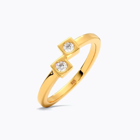 Resilient Diamond Ring in Gold Plated 925 Silver Resilient Diamond Ring in Gold Plated 925 Silver