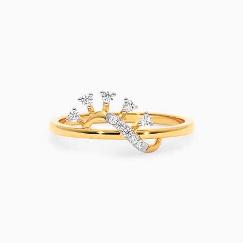 Time Gold Plated 925 Silver Diamond Ring Time Gold Plated 925 Silver Diamond Ring