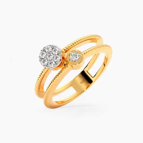 Breaking Barriers Diamond Ring in Gold Plated 925 Silver Breaking Barriers Diamond Ring in Gold Plated 925 Silver