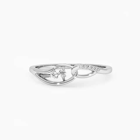 Never give up Diamond Ring in 925 Silver