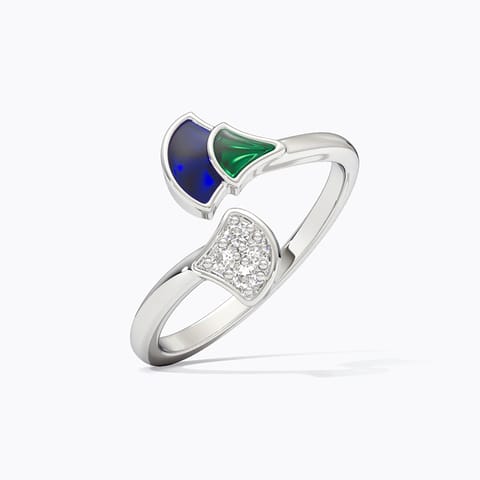 Vibrant 925 Silver Diamond Ring