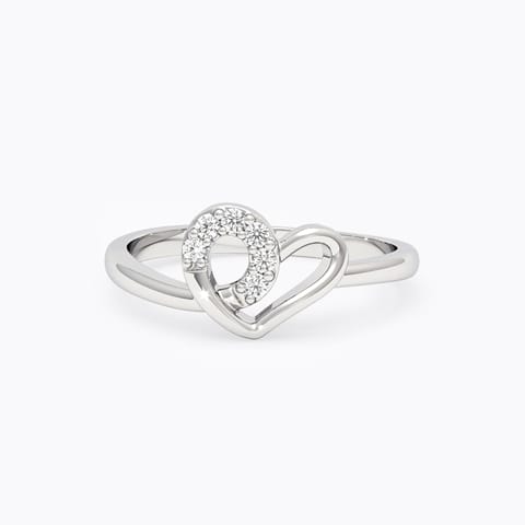 Heart 925 Silver Diamond Ring