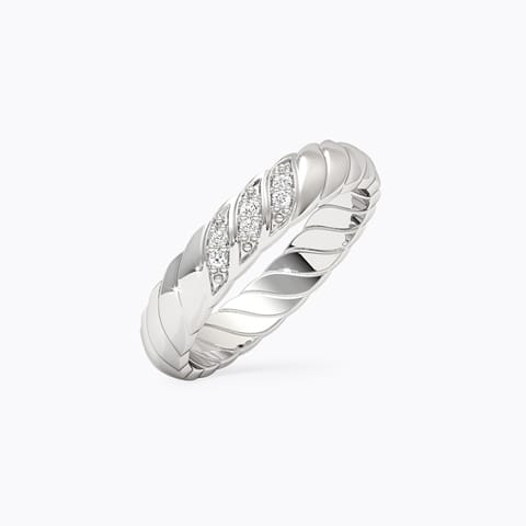 Knot 925 Silver Diamond Men's Ring