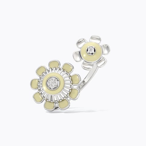 Ivory Charm 925 Silver Diamond Ring