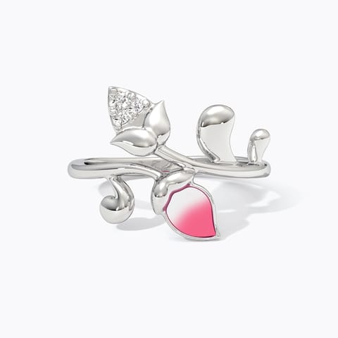 Lotus Bloom 925 Silver Diamond Ring Lotus Bloom 925 Silver Diamond Ring