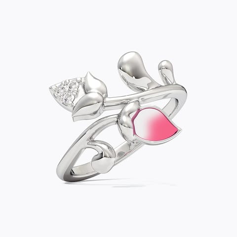 Lotus Bloom 925 Silver Diamond Ring Lotus Bloom 925 Silver Diamond Ring