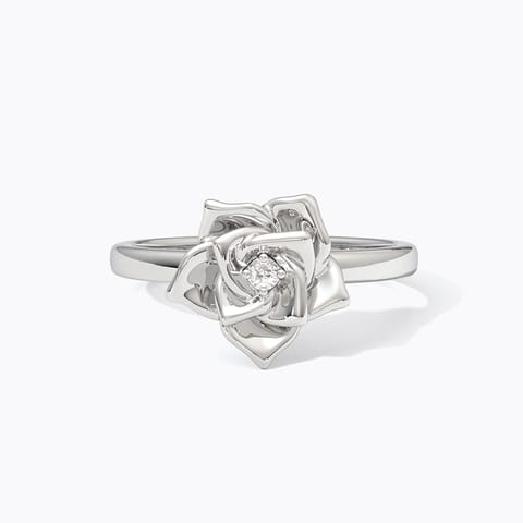 Rosy 925 Silver Diamond Ring Rosy 925 Silver Diamond Ring