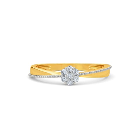 Flowers 925 Silver Gold-Plated Diamond Ring Flowers 925 Silver Gold-Plated Diamond Ring