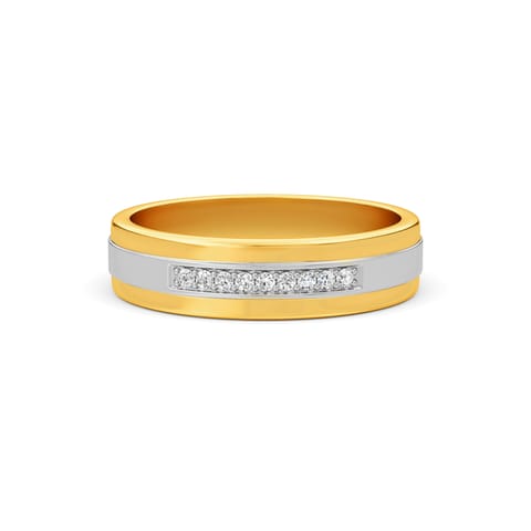 Flux 925 Silver Gold-Plated Diamond Men's Ring Flux 925 Silver Gold-Plated Diamond Men's Ring