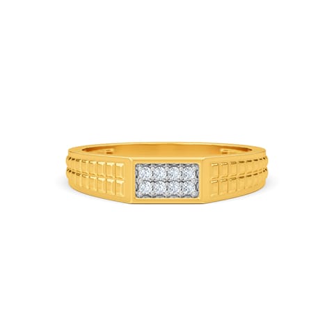 Verge 925 Silver Gold-Plated Diamond Men's Ring Verge 925 Silver Gold-Plated Diamond Men's Ring
