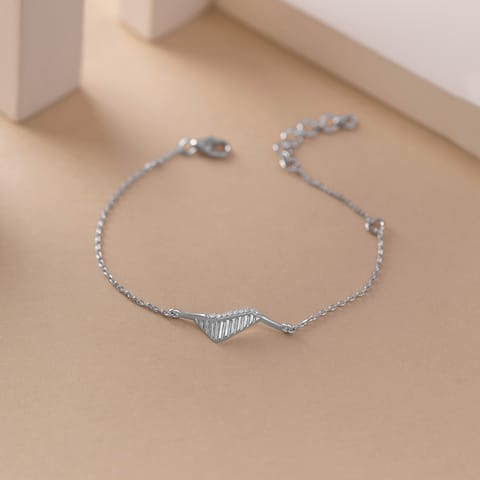 Silken Wave 925 Silver Diamonds Bracelet