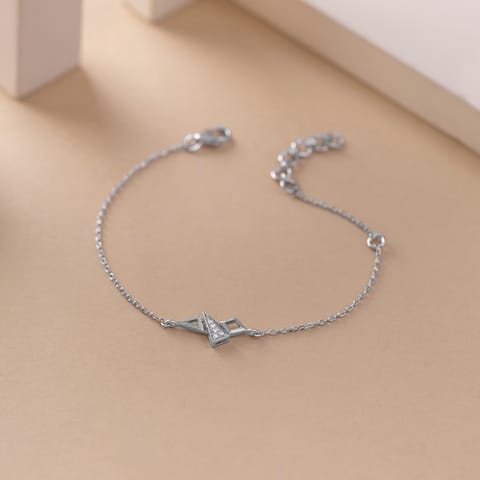 Crystal Cluster 925 Silver Diamonds Bracelet